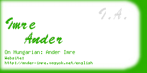 imre ander business card